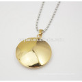 Stainless steel jewelry shiny Round gold charm necklaces for women